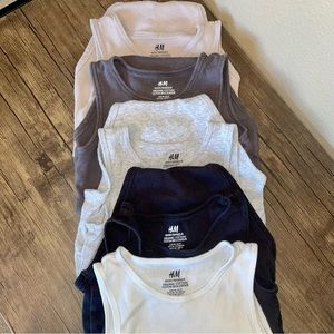 H&M Basic Sleeveless Bodysuits in neutrals